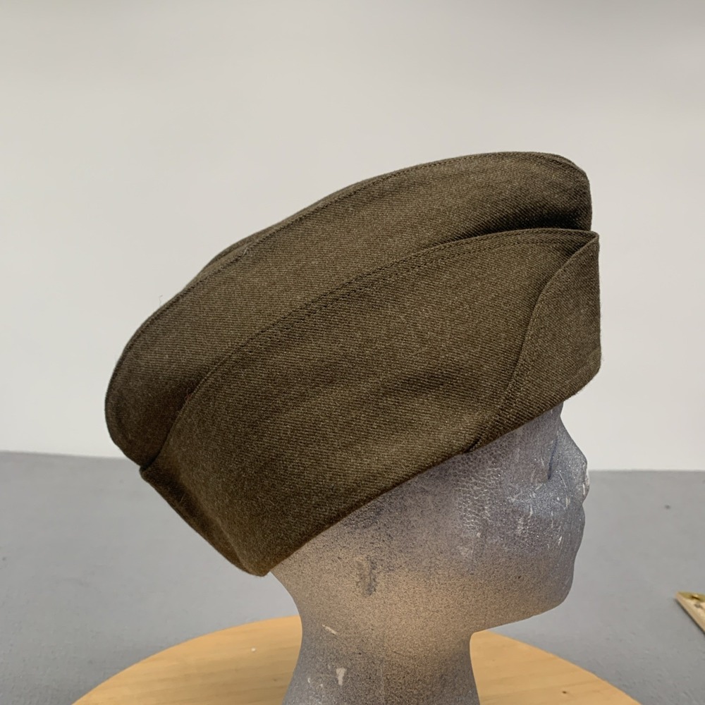 WWII British Field Service Cap 1944 J. Collett Ltd London Khaki Side Hat 7 1/8